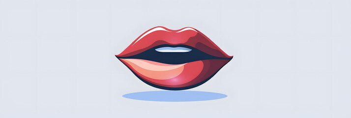 Wall Mural - logo design of red lips