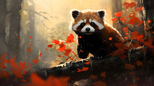 The Panda Red Or Lesser Panda (Ailurus Fulgens)