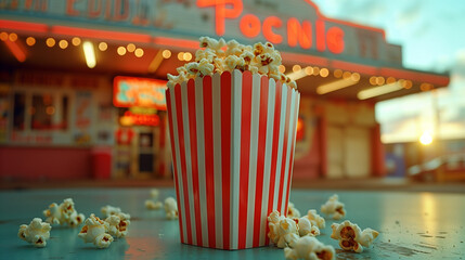 Poster - popcorn in a glass