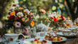 © Laura - A garden tea party wedding with floral centerpieces, vintage teacups, and an assortment of teas and pastries — Creation and Development, Success and Achievement, Love and Respect