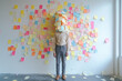 © ADDICTIVE STOCK - Generative AI image of person covered with sticky notes