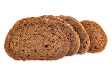 Poster - Slices of Rye bread with sesame,flax, sunflower and poppy seeds, isolated