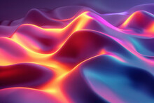 Vibrant Computergenerated Wave Art In Hues Of Purple, Pink, Orange, And Violet