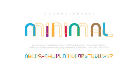 Poster - Modern minimal digital alphabet colorful font minimal technology typography creative urban. vector illustration