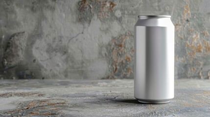 Poster - Mock up white aluminum soda can on abstract background with copy space for text placement