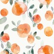 A seamless watercolor pattern featuring vibrant red and orangeade flowers with green foliage, capturing the essence of desert blooms.