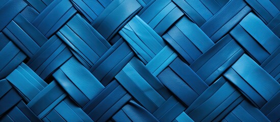 Poster - A blue wall is adorned with an intricate pattern, creating a visually striking display. The pattern adds depth and texture to the wall, making it a focal point in the room.