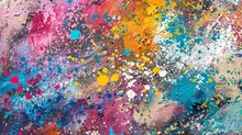 Background Texture Of Abstract Grunge Art With Splashes Of Color Paint