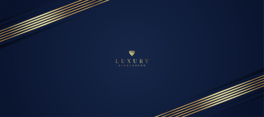 Elegant dark blue background with gold and glitter elements. modern luxury abstract background