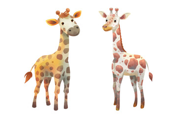  cute giraffe soft watercolour vector illustration