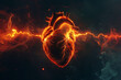 Electric Heart Concept Visualisation.
Human heart with electric arcs visualisation on a dark backdrop.