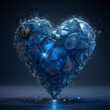 a light aquamarine, and indigo heart of pure stones