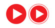© line's vector - Play video red button icon, sign vector isolated on white background. Trendy circle play button icon in flat style. Radio symbol, video player, arrow. eps10