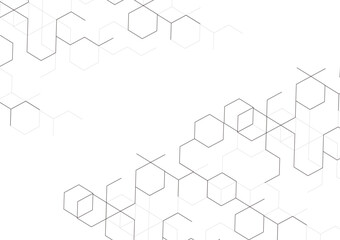 Sticker -  abstract boxes background with connected hexagons,Banner design