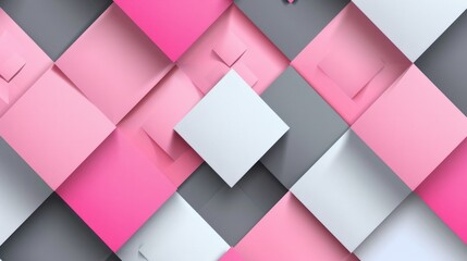 Wall Mural - Vibrant geometric paper design: abstract square background & seamless texture for ads, presentations, and wall art