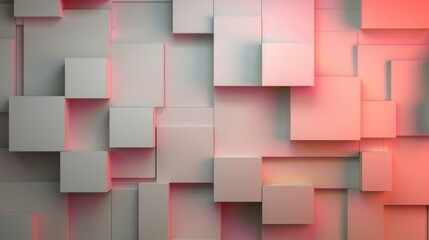 Poster - Minimalist 3d render abstract background with geometric transparent gradient rectangles - versatile for ads, posters, templates, and business presentations