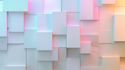 Poster - Minimalist 3d render abstract background with geometric transparent gradient rectangles - versatile for ads, posters, templates, and business presentations