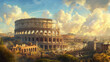 A journey through the Roman Empire at its zenith showcasing the architectural marvel of the Colosseum the bustling Roman Forum and the advanced engineering of aqueducts embodying the might and