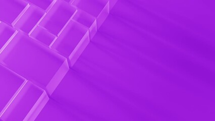 Aufkleber - Purple Semi-transparent glass blocks motion on a background with a place for text. 3d render animation loopable