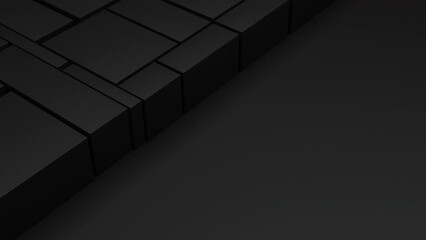 Aufkleber - Black blocks motion on a background with a place for text. 3d render animation loopable