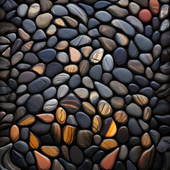 Canvas Print - Abstract patterns created by stacked stones.