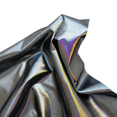 Wall Mural - Abstract, holographic foil, iridescent texture, fashion fabric, liquid gasoline surface, waves, metallic reflection, esoteric aura. For creative projects.