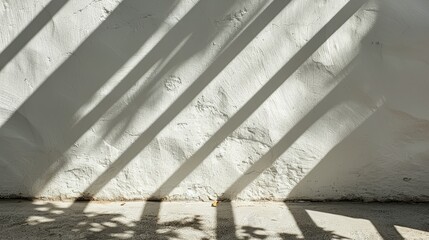 Poster - The white wall is surrounded by an abstract shadow