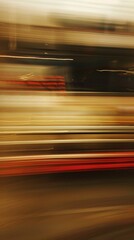 Canvas Print - A blurry picture of a bus traveling down the street