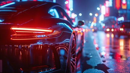 Canvas Print - A close up of a car on a city street