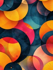 Poster - Seamless geometric abstraction, vibrant digital art in a modern minimalist style shines brightly