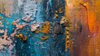 © furyon - High-detail macro of an abstract painting emphasizing the contrast of colors and the depth of textures, showing the complexity of the oil medium.