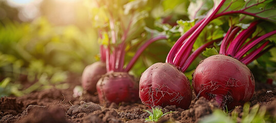 Wall Mural - beets are thriving in the soil of your local field and are ready to be transformed into delicious and nutritious natural foods.