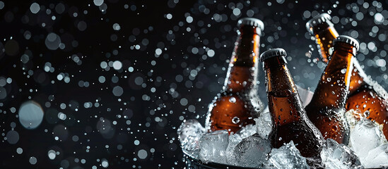 beer bottles in an ice bucket