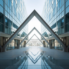 Canvas Print - Architectural symmetry in a modern building.