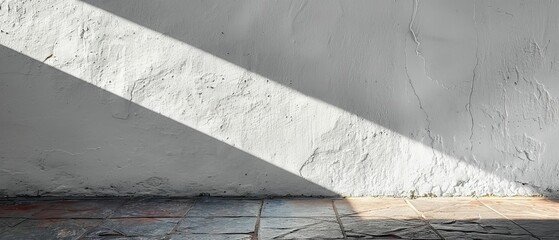 Poster - In the background, a white wall has an abstract shadow