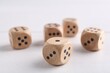 © New Africa - Many game dices on white wooden table, closeup
