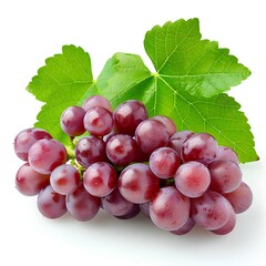 Grapes isolated on white background with shadow. Red Flame seedless grapes isolated. Grapes for wine making