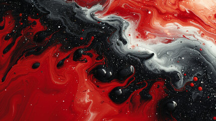 Wall Mural - Closeup of bold and contrasting paint swirls giving the illusion of depth and dimension.