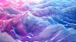 3D rendering of a mountain range with a blue and purple gradient. The mountains are made of glass and have a smooth, flowing appearance.