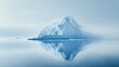 Diamond-Like Iceberg in Icy Reflecting Sea