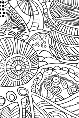  Abstract Black and White Drawing of Shapes, coloring page
