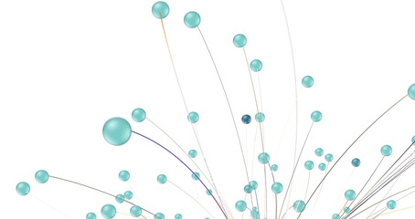 Poster - Abstract 3d rendering of network concept. Modern background. Futuristic shape with spheres and lines. Design for poster, cover,