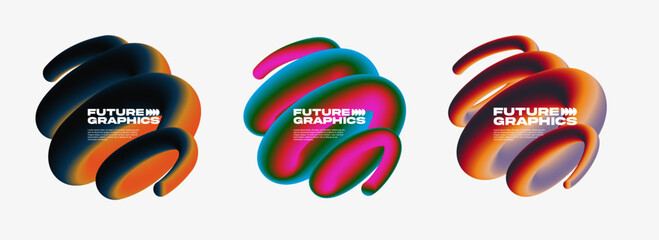 Poster - gradient badges set. trendy minimal design. eps10 vector.