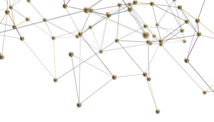 Fototapete - Neural network 3D illustration. Big data and cybersecurity