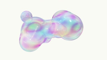 Aufkleber - A metaball animation transforms liquid blobs. 3D Abstract Colorful Metaballs in the Background. 4K Ultra-HD. A 3D animation that's seamless and looping.