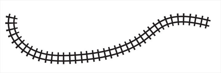 Wall Mural - Railroad vector icon. Train sign. Railway symbol.  Railway Track Silhouette. 