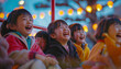 A diverse group of Asian children, play joyfully on an inclusive playground, celebrating unity, laughter, and acceptance