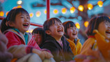 Fototapeta  - A diverse group of Asian children, play joyfully on an inclusive playground, celebrating unity, laughter, and acceptance