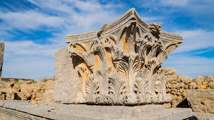 Wall Mural - Close-up  the column of the ancient Greek temple in the city of Perga in Turkey