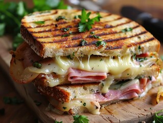 Wall Mural - ham and cheese grilled sandwich